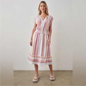 Rails Ashlyn Midi dress in Hibiscus Stripe